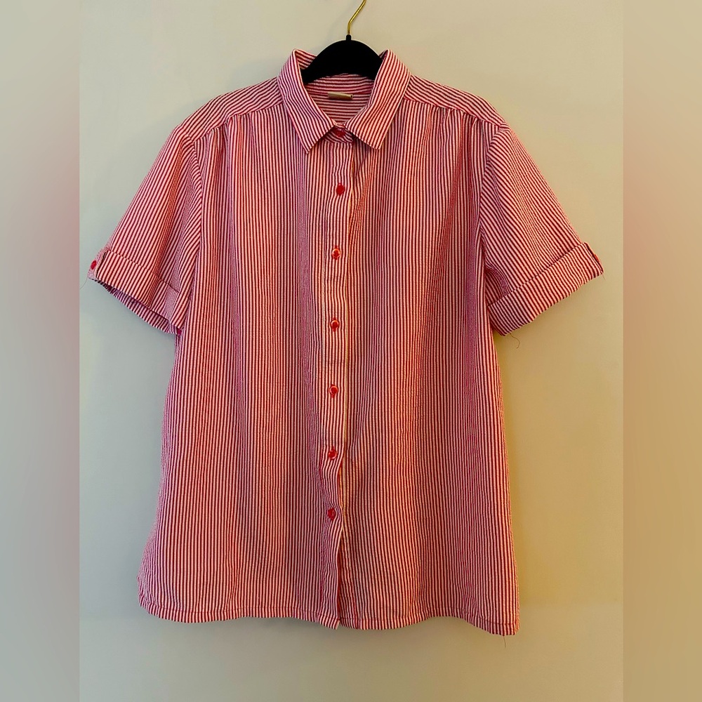 «  BocaBay » women’s White/Pink Stripes button down blouse